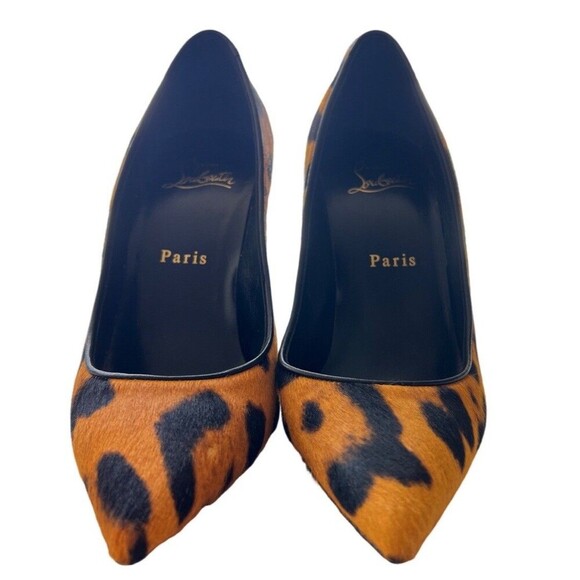 CHRISTIAN LOUBOUTIN Calf Hair Leopard Kate 100 Pumps EU 37 US 7 Spicy - Picture 2 of 13